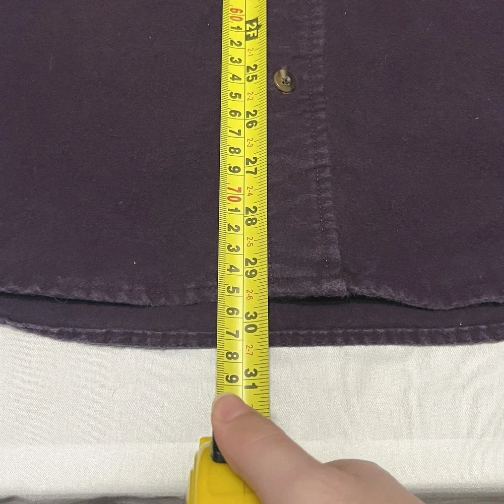 Vintage Cabela's Chamois Shirt Mens XL Eggplant Long Sleeve Heavy Cotton Cottage